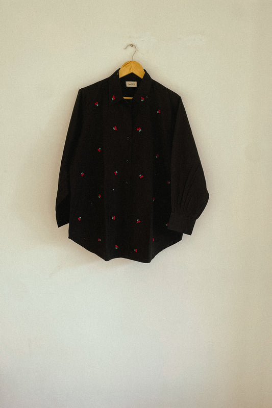 Black Roses Embroidery Shirt (Unisex)